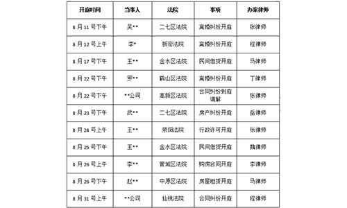 錦盾律所2022.08中下旬部分庭審公告
