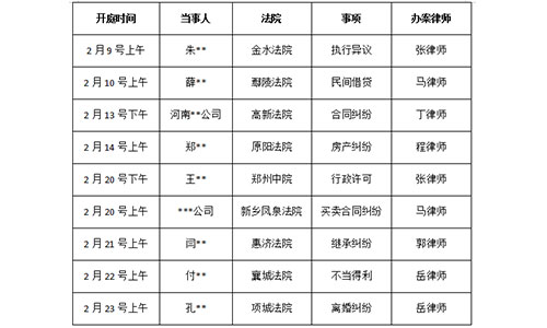 錦盾律所2023.2部分庭審公告